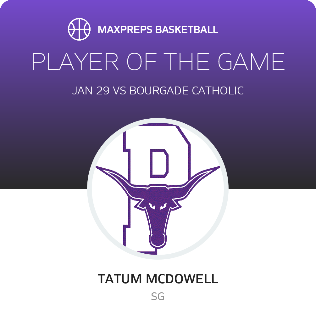 #1 Tatum Mcdowell Player of the Game badge