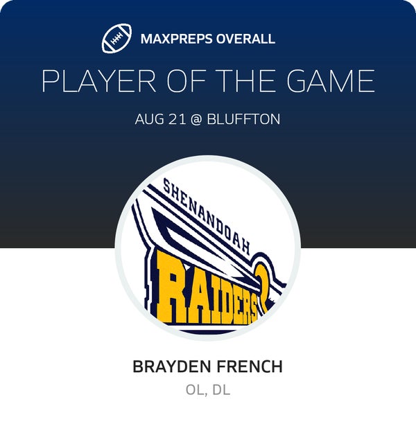 #59 Brayden French Player of the Game badge