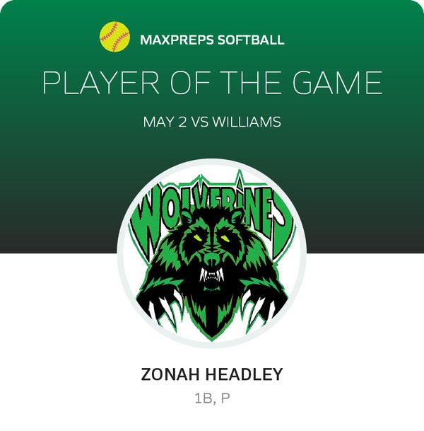 #12 Zonah Headley Player of the Game badge