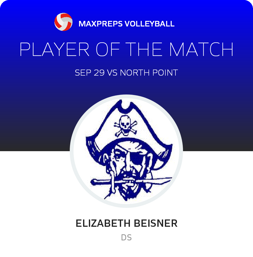 #2 Elizabeth Beisner Player of the Game badge