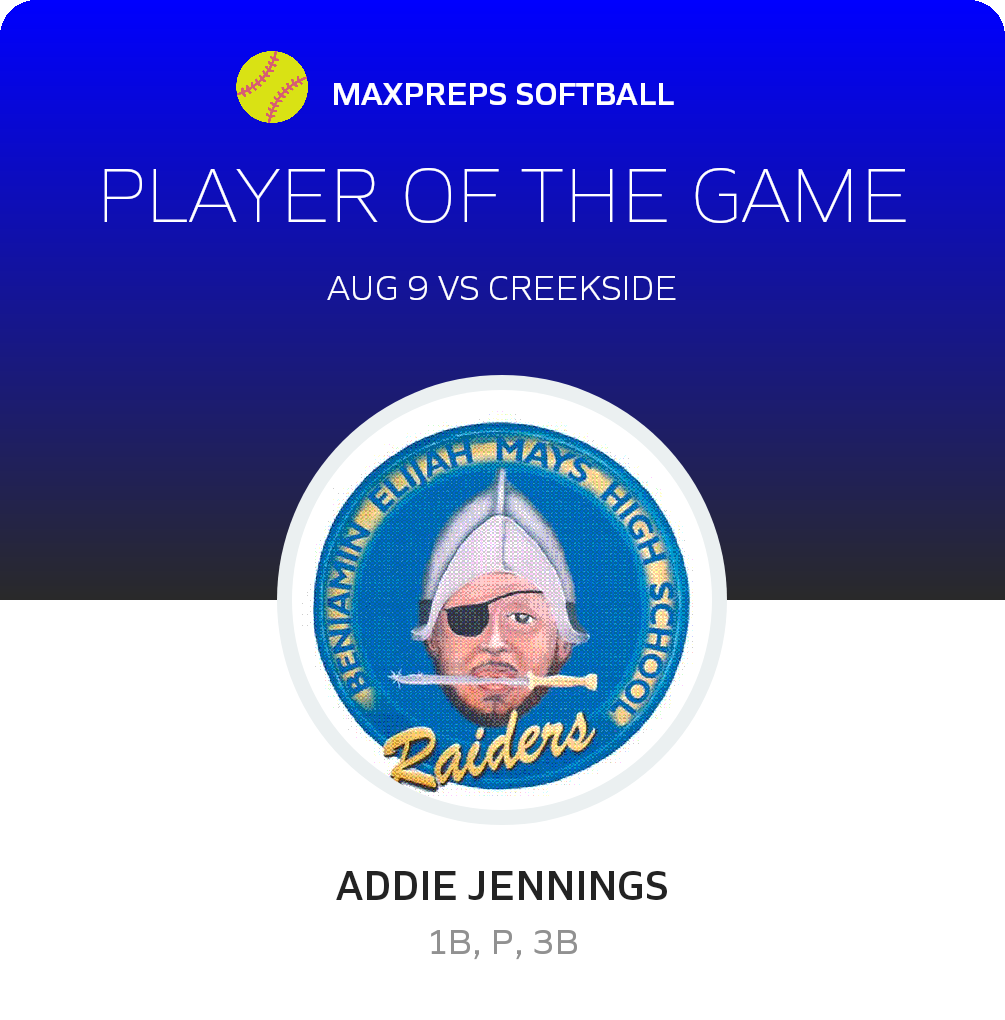 #18 Addie Jennings Player of the Game badge