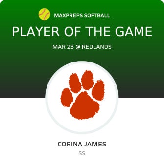 Corina Jaimes Player of the Game badge