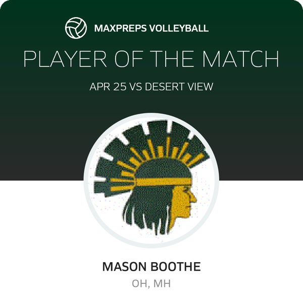 #26 Mason Boothe Player of the Game badge