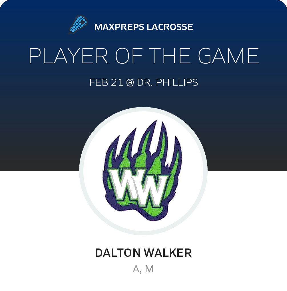 #2 Dalton Walker Player of the Game badge