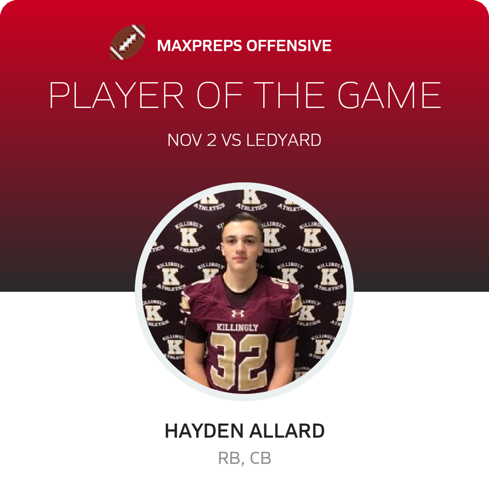 #32 Hayden Allard Player of the Game badge