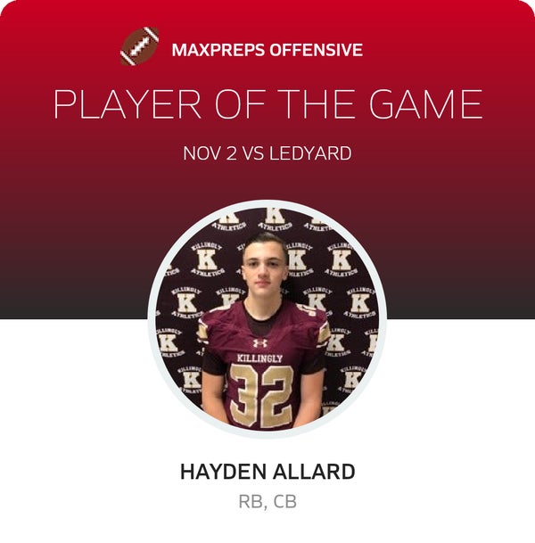 #32 Hayden Allard Player of the Game badge