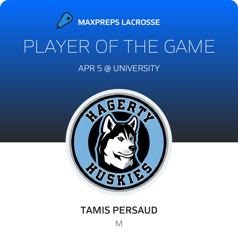 Tamis Persaud Player of the Game badge