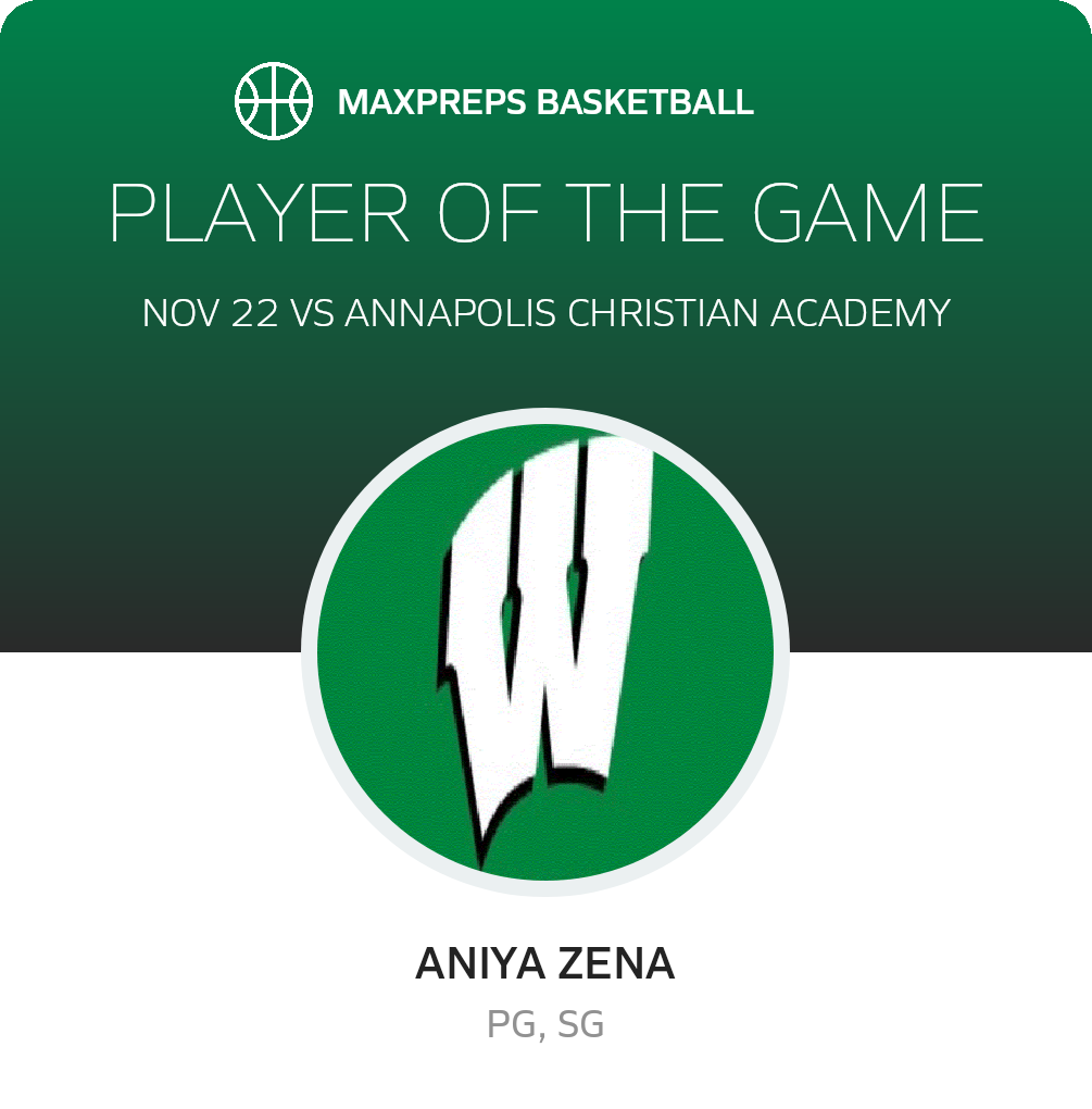 #3 Aniya Zena Player of the Game badge