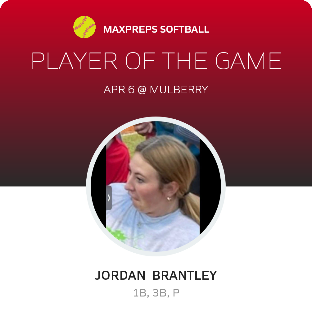 #11 Jordan  Brantley Player of the Game badge