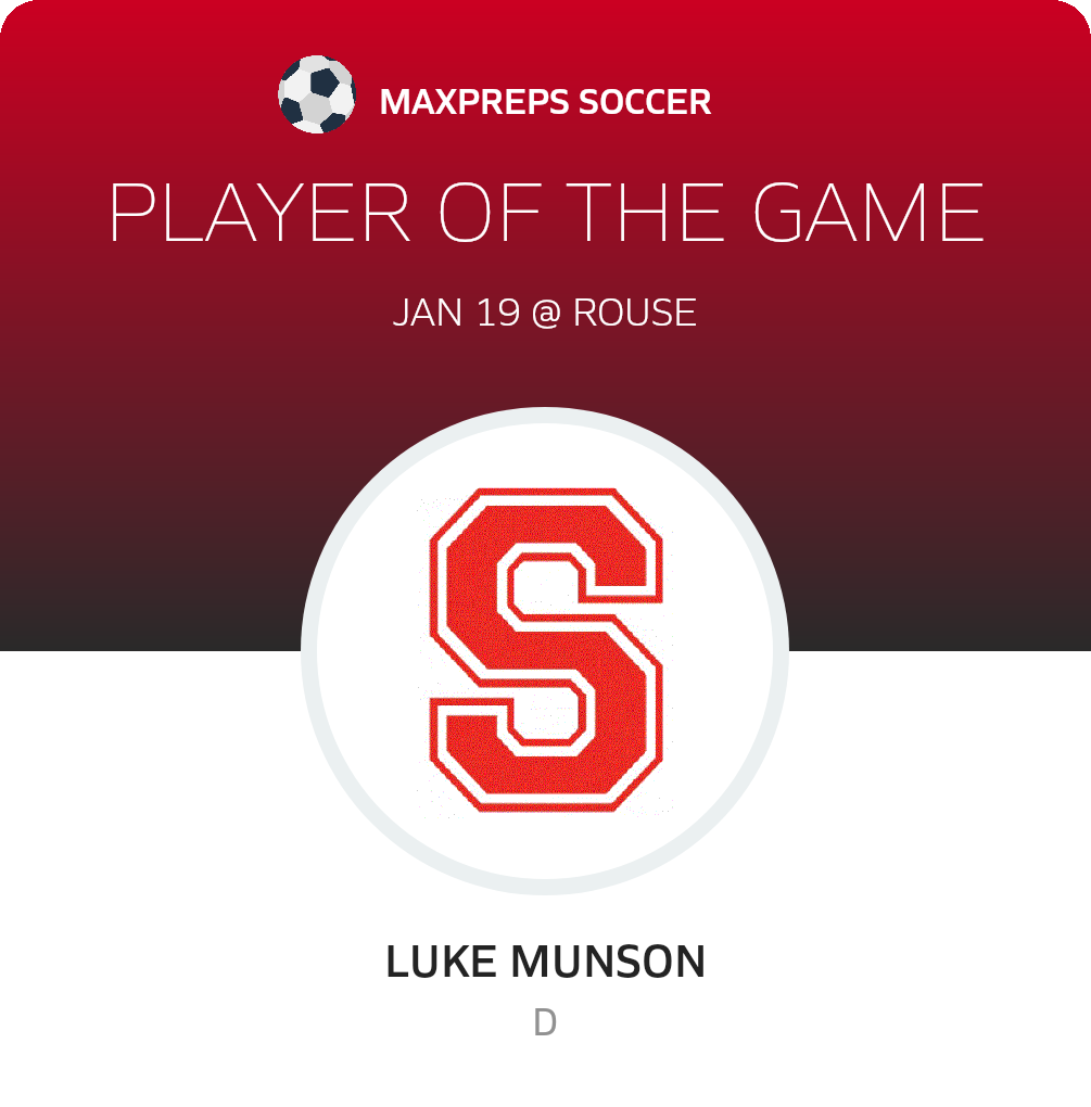 #24 Luke Munson Player of the Game badge