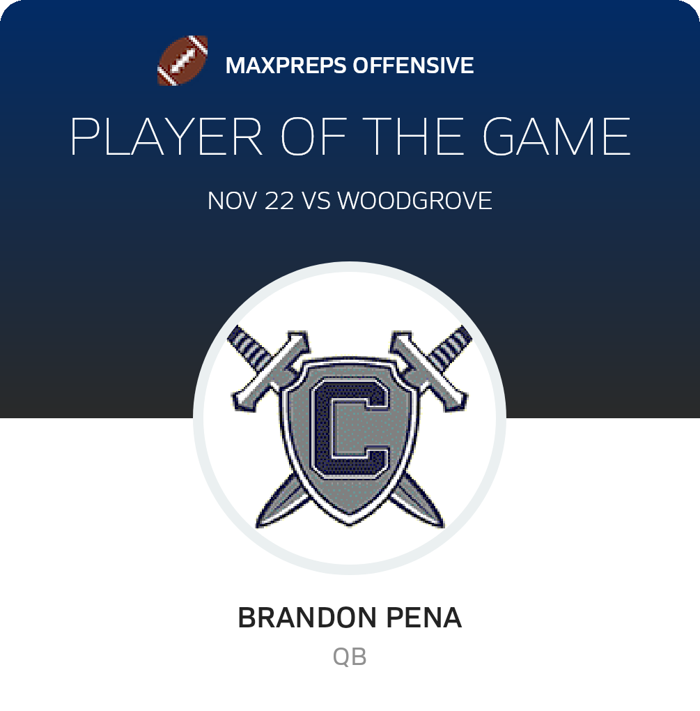 #12 Brandon Pena Player of the Game badge