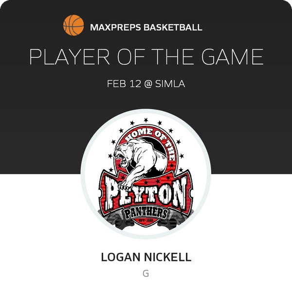 #30 Logan Nickell Player of the Game badge
