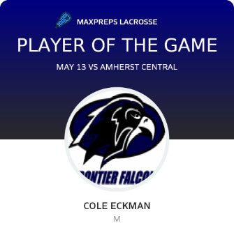 #13 Cole Eckman Player of the Game badge
