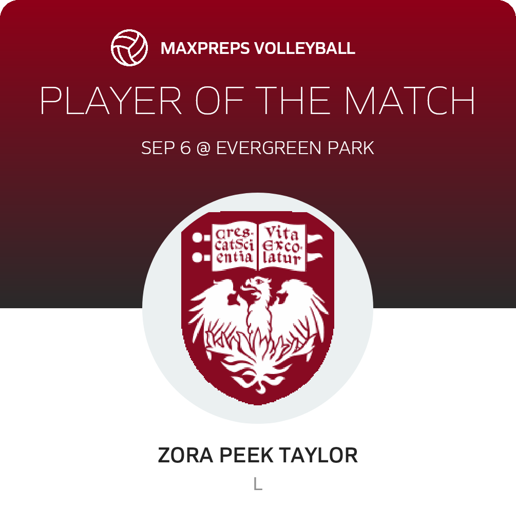 #21 Zora Peek Taylor Player of the Game badge