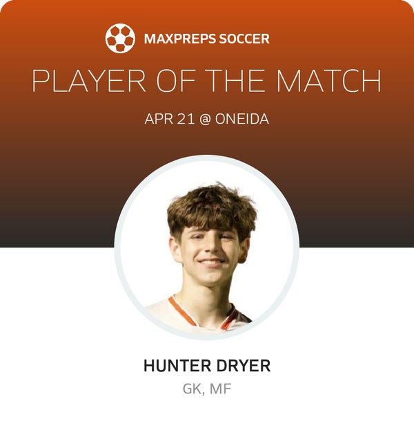 #36 Hunter Dryer Player of the Game badge