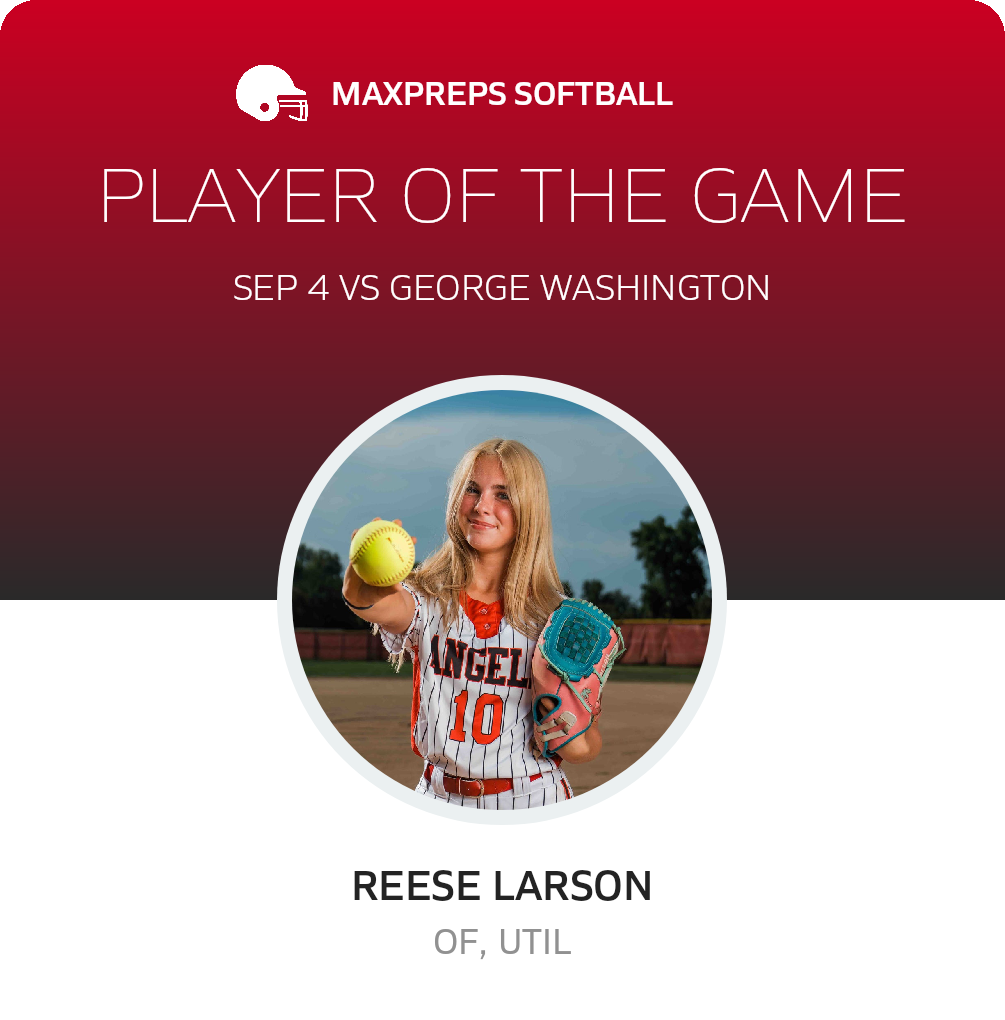 #10 Reese Larson Player of the Game badge