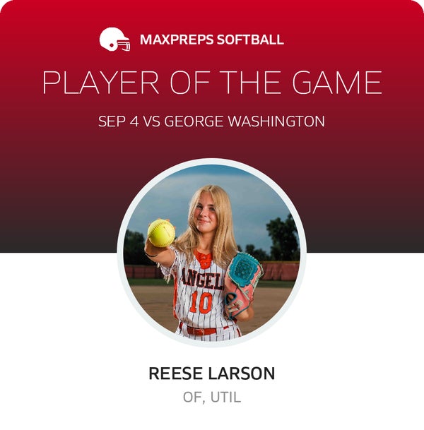 #10 Reese Larson Player of the Game badge
