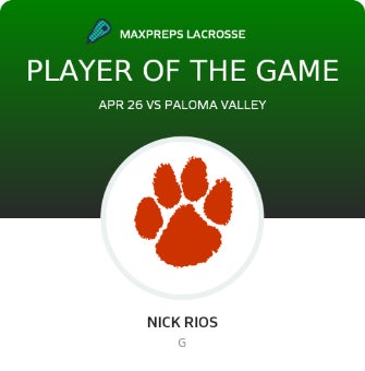 #23 Nick Rios Player of the Game badge