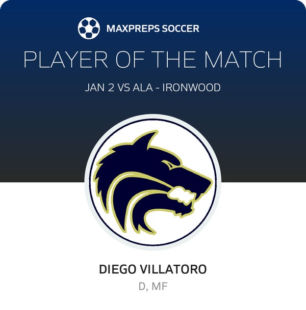 #3 Diego Villatoro Player of the Game badge
