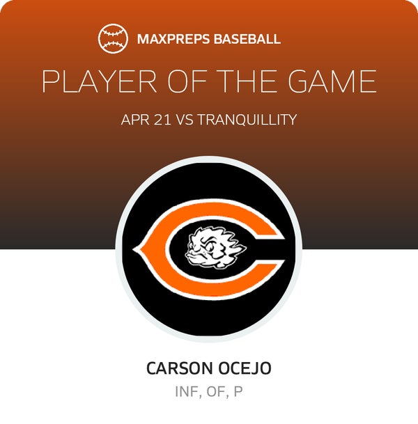 #21 Carson Ocejo Player of the Game badge