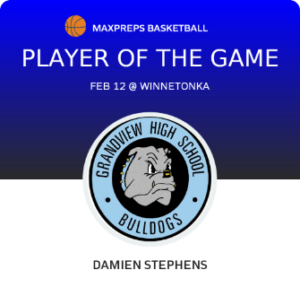 #34 Damien Stephens Player of the Game badge
