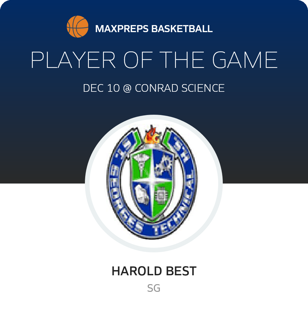 #13 Harold Best Player of the Game badge