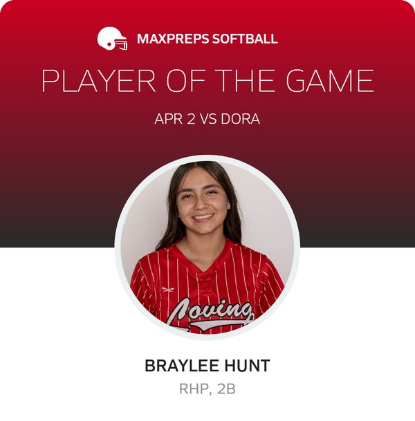 #7 Braylee Hunt Player of the Game badge