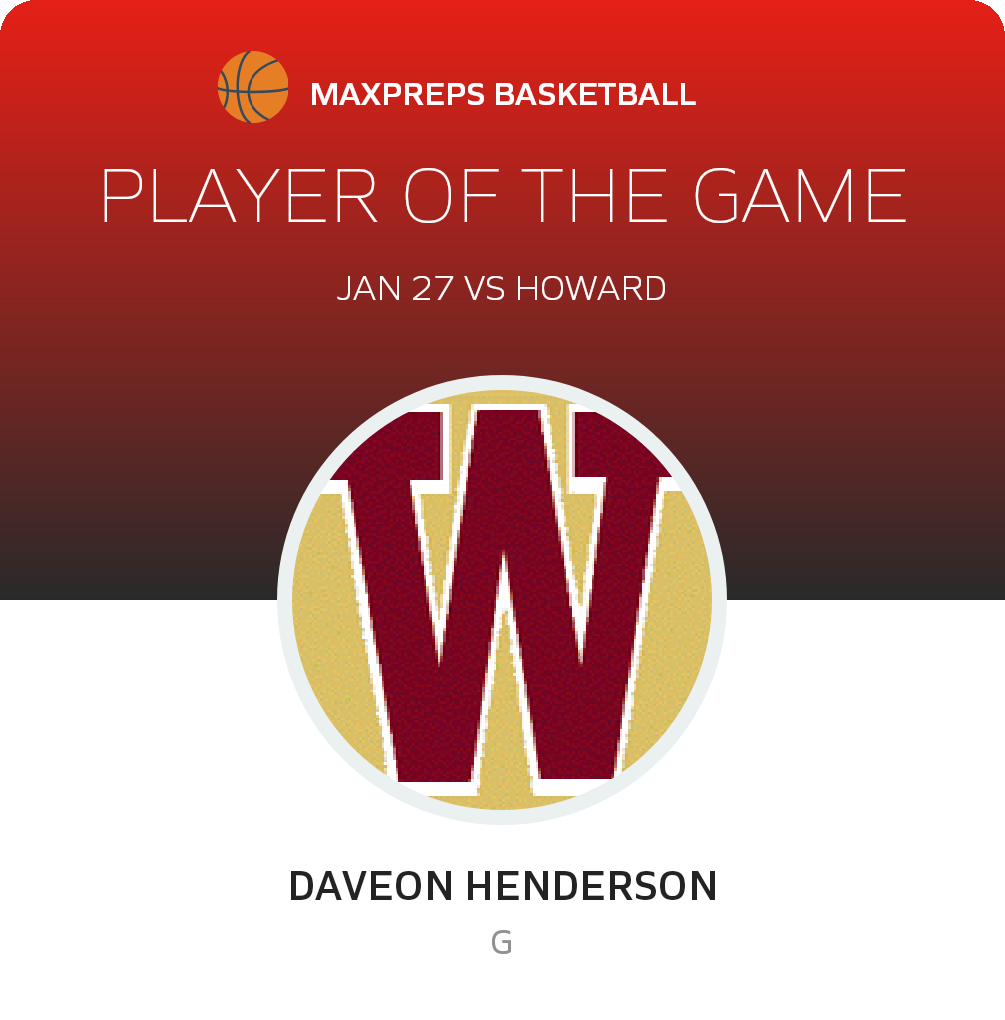 #0 Daveon Henderson Player of the Game badge