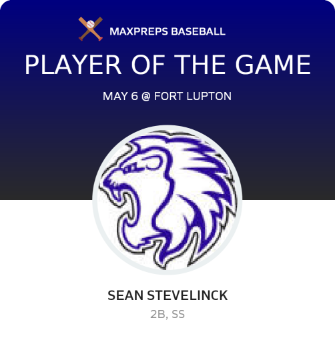#13 Sean Stevelinck Player of the Game badge