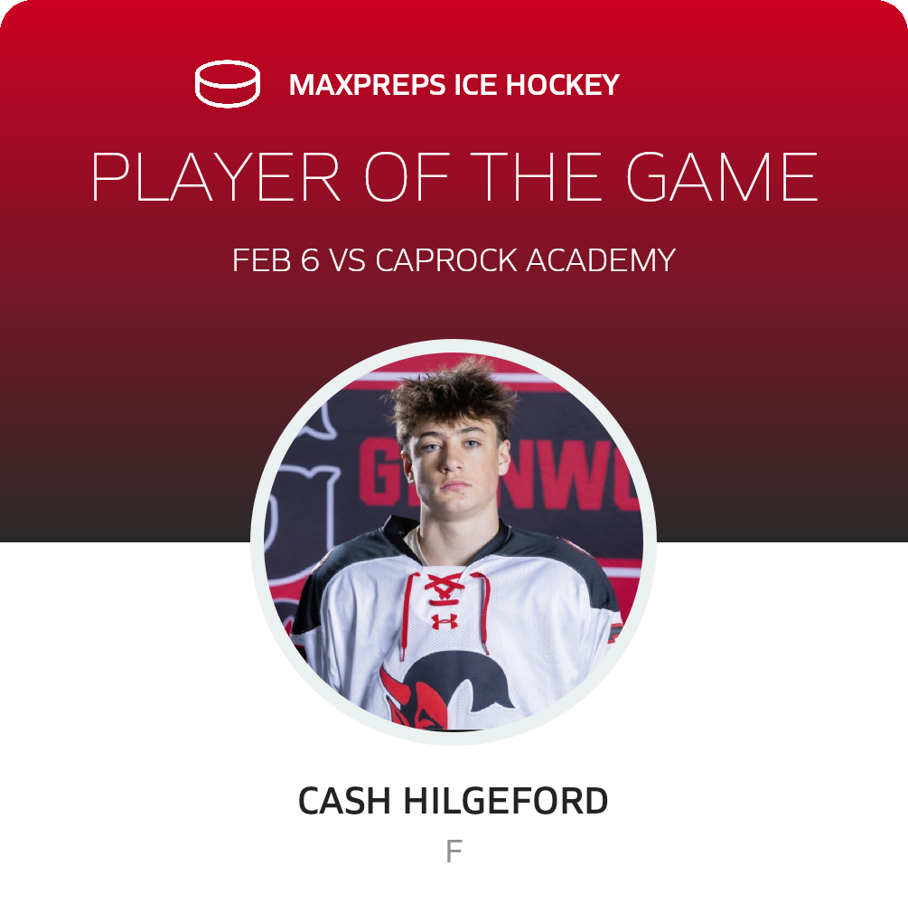 #28 Cash Hilgeford Player of the Game badge