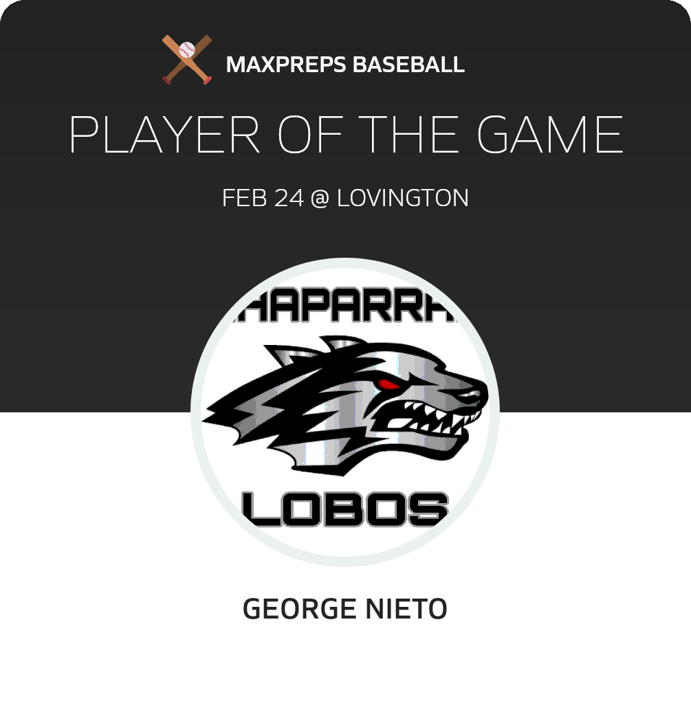 George Nieto Player of the Game badge