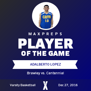 #12 Adalberto Lopez Player of the Game badge