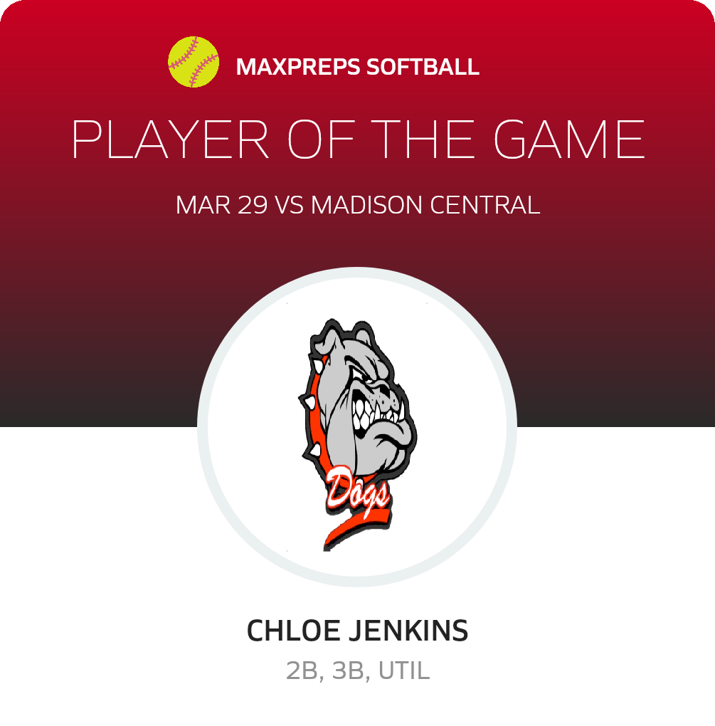 #1 Chloe Jenkins Player of the Game badge