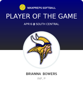 #1 Brianna  Bowers Player of the Game badge