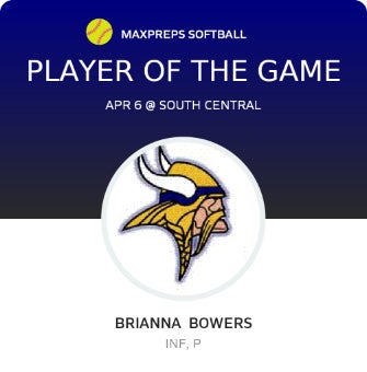 #1 Brianna Bowers Player of the Game badge