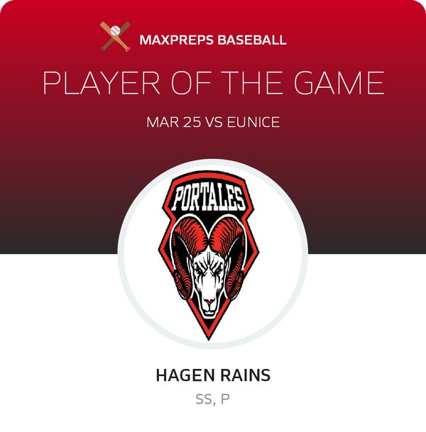 #2 Hagen Rains Player of the Game badge