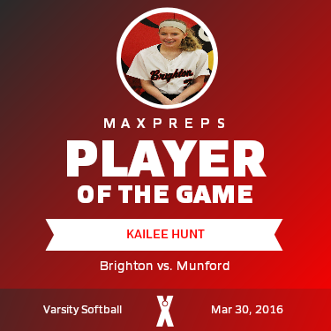 #3 Kailee Hunt Player of the Game badge