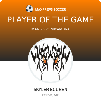 #13 Skyler Bouren Player of the Game badge
