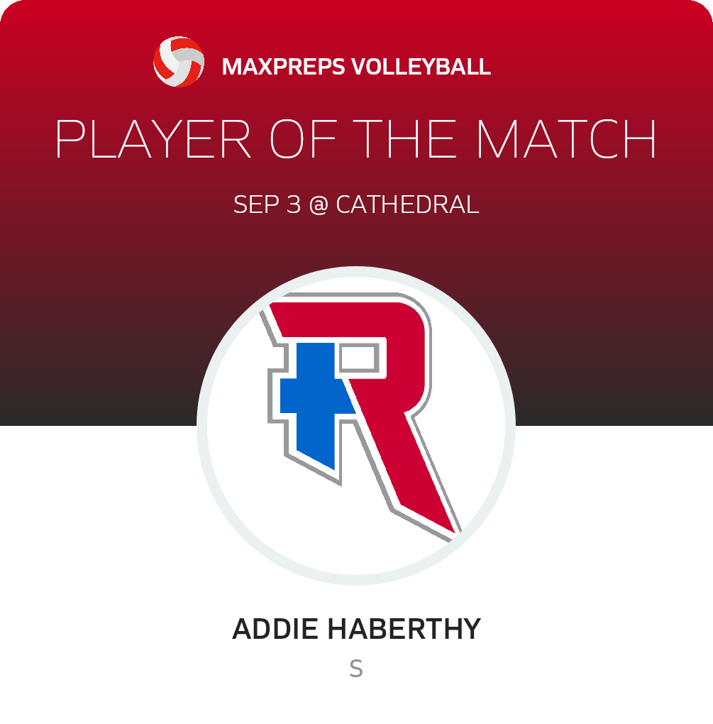 #24 Addie Haberthy Player of the Game badge