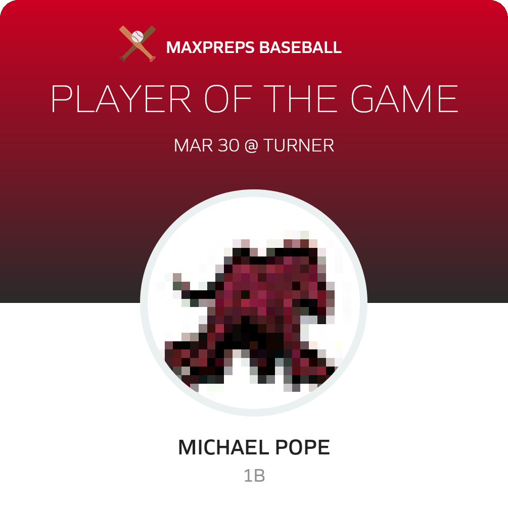 #27 Michael Pope Player of the Game badge
