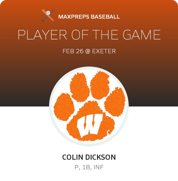 #12 Colin Dickson Player of the Game badge