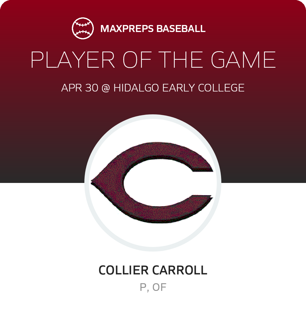 #34 Collier Carroll Player of the Game badge