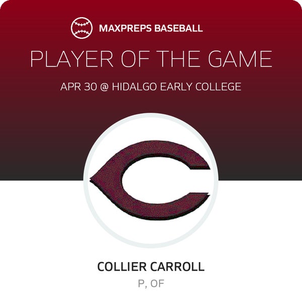 #34 Collier Carroll Player of the Game badge