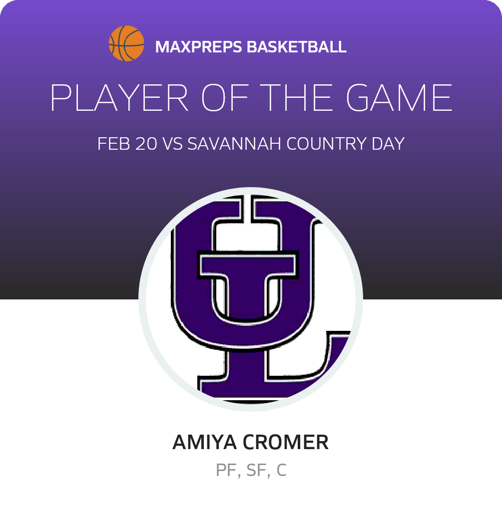 #21 Amiya Cromer Player of the Game badge