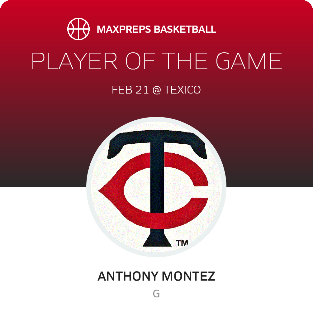 #12 Anthony Montez Player of the Game badge
