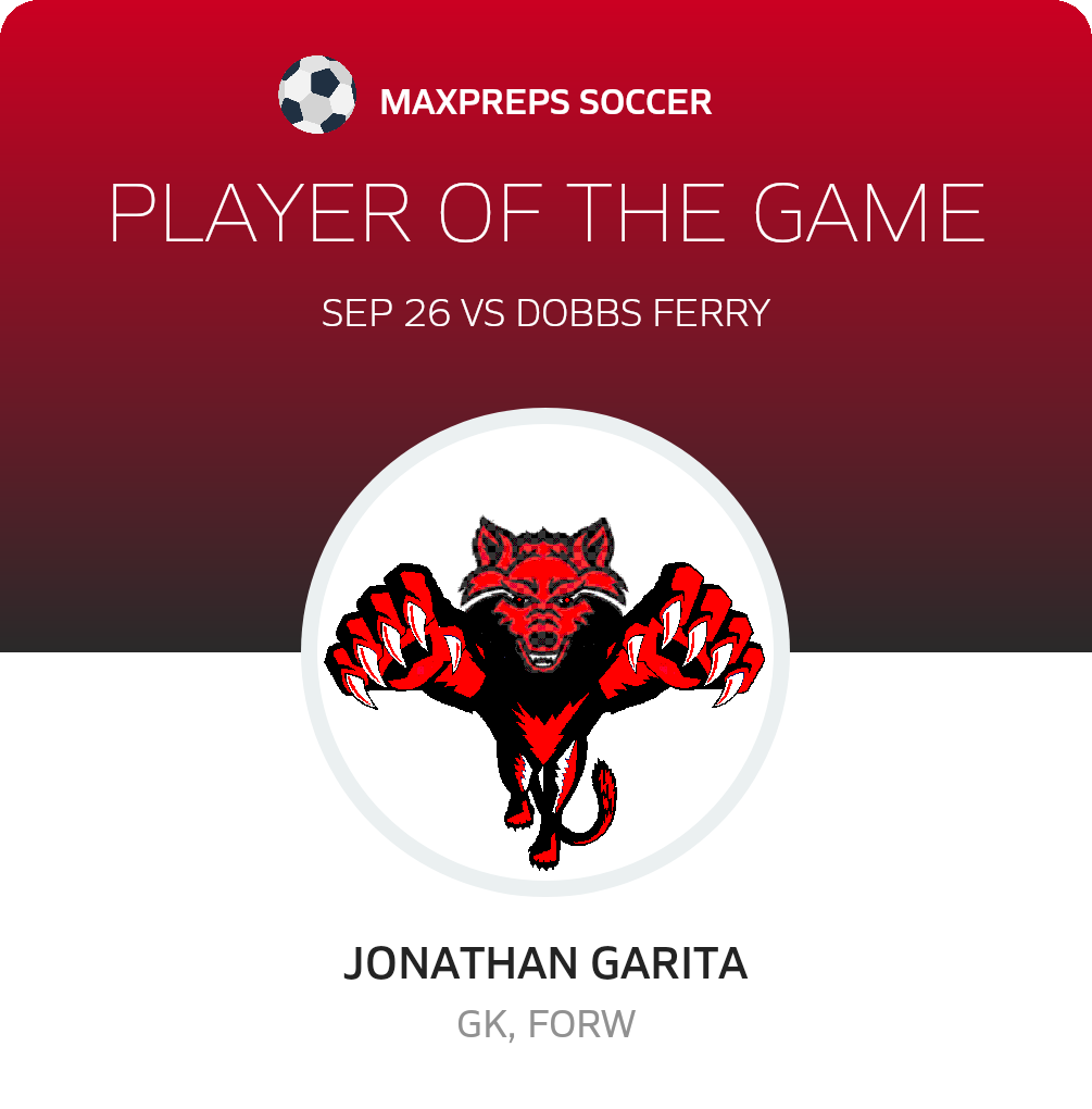 #1 Jonathan Garita Player of the Game badge