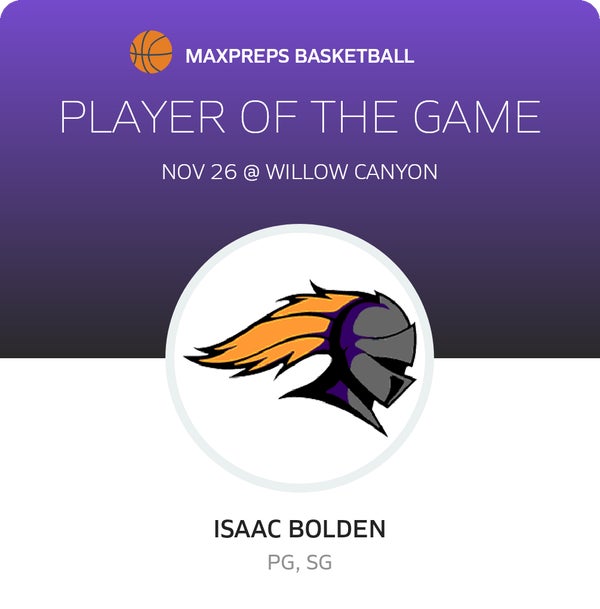 #15 Isaac Bolden Player of the Game badge