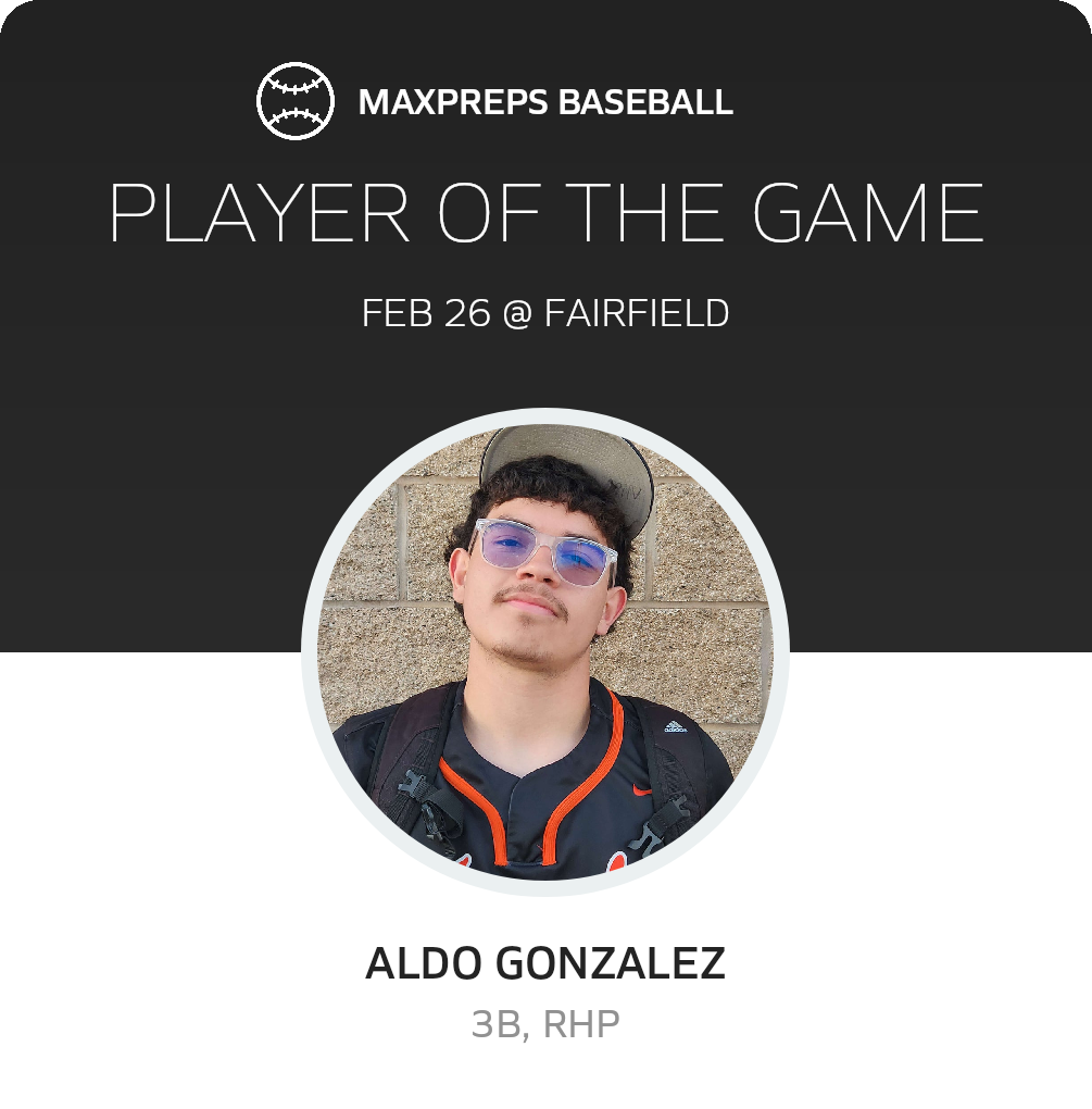 #6 Aldo Gonzalez Player of the Game badge