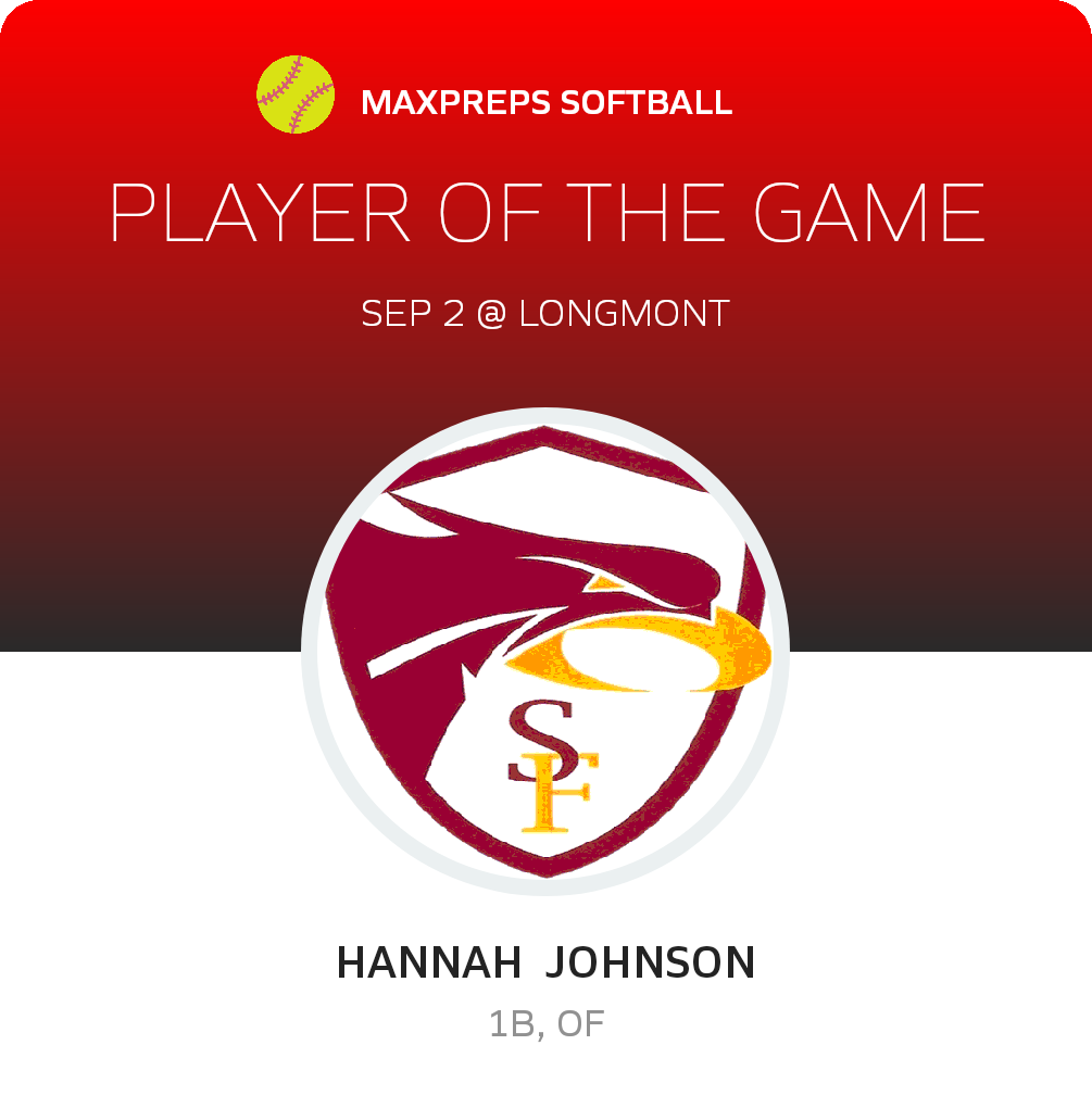 #15 Hannah  Johnson Player of the Game badge
