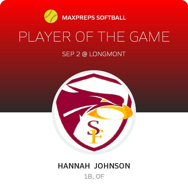 #15 Hannah Johnson Player of the Game badge